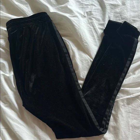 Adidas Velvet Joggers with Grosgrain Stripes in Black - Picture 4 of 4